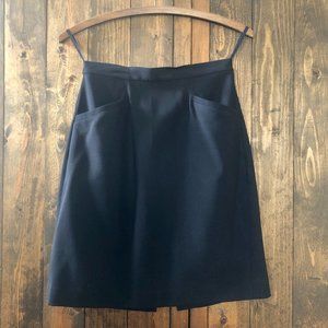 DKNY Black Wool Mini/Midi Skirt